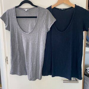 2 James Perse Scoop necked T-shirts size 1 (small)